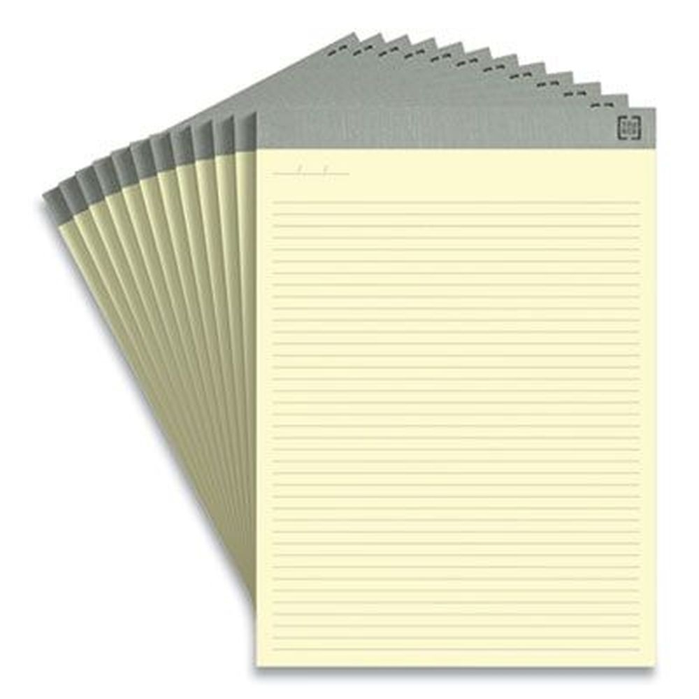 Tru Red Narrow Rule Notepads, 50 Canary-Yellow 8.5 x 11.75 Sheets -- 12 per pack
