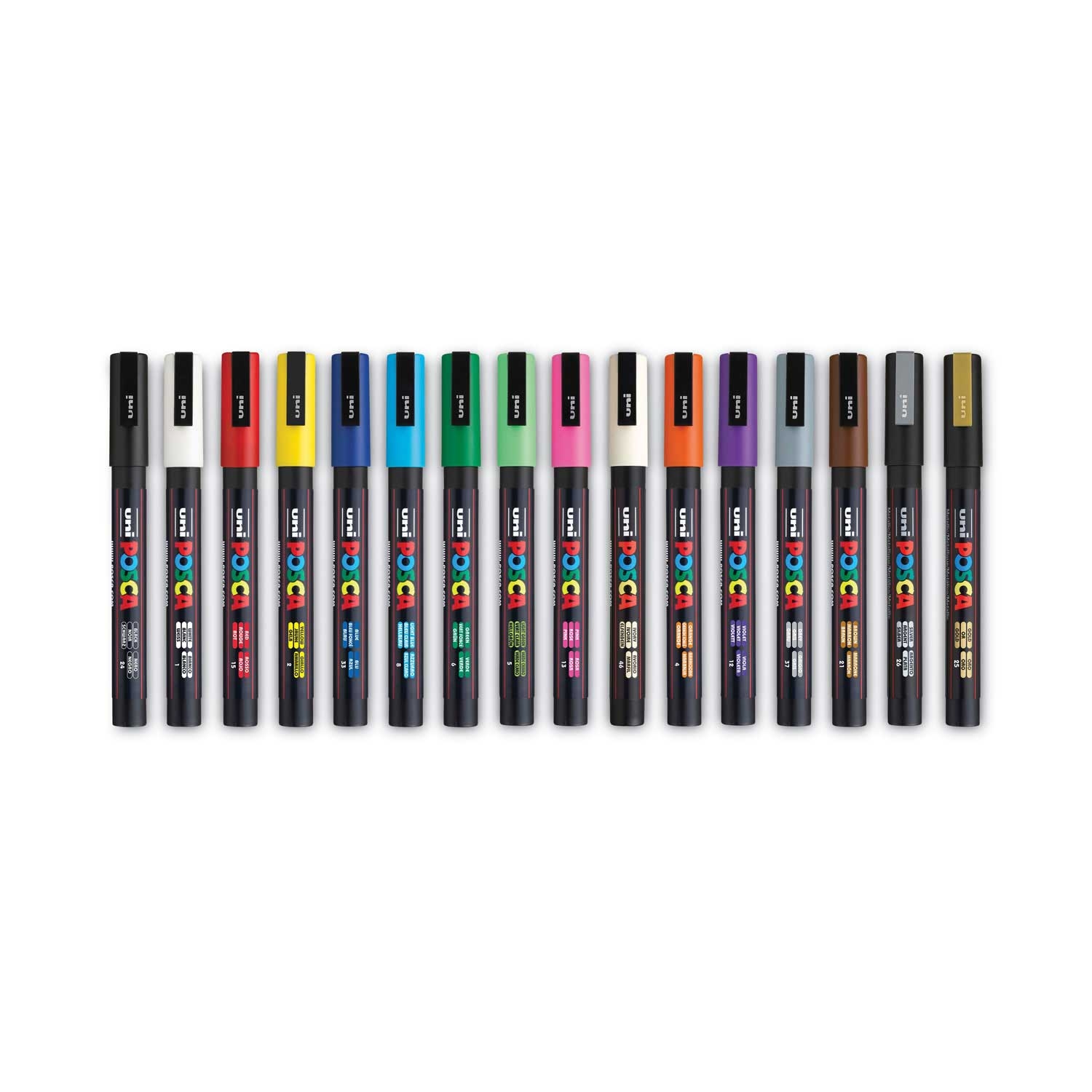 Uni POSCA Fine Bullet Tip Permanent Specialty Marker - 16 per pack -- 1 pack
