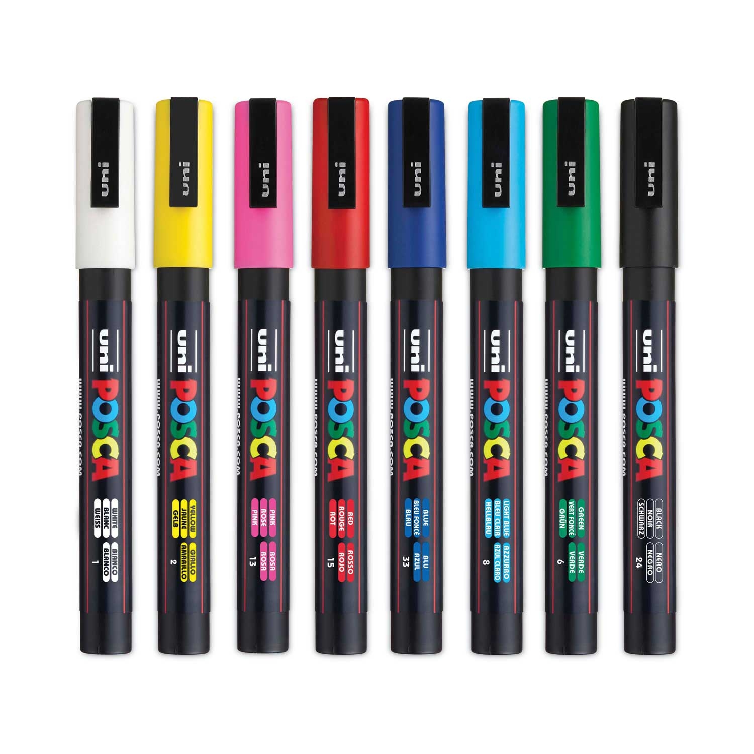 Uni POSCA Fine Bullet Tip Permanent Specialty Marker - 8 per pack -- 1 pack