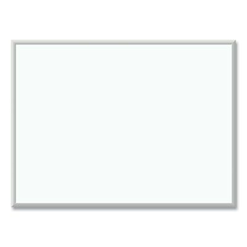 U Brands White Surface Silver Aluminum Frame Melamine Dry Erase Board, 48 x 36 inch
