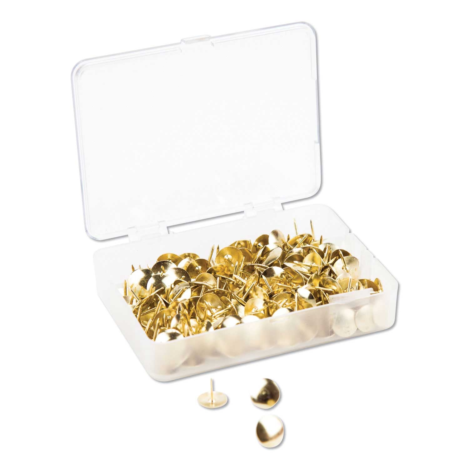 U Brands Metal Gold Fashion Metal Thumbtack, 3/8 inch - 200 per pack -- 1 pack per case
