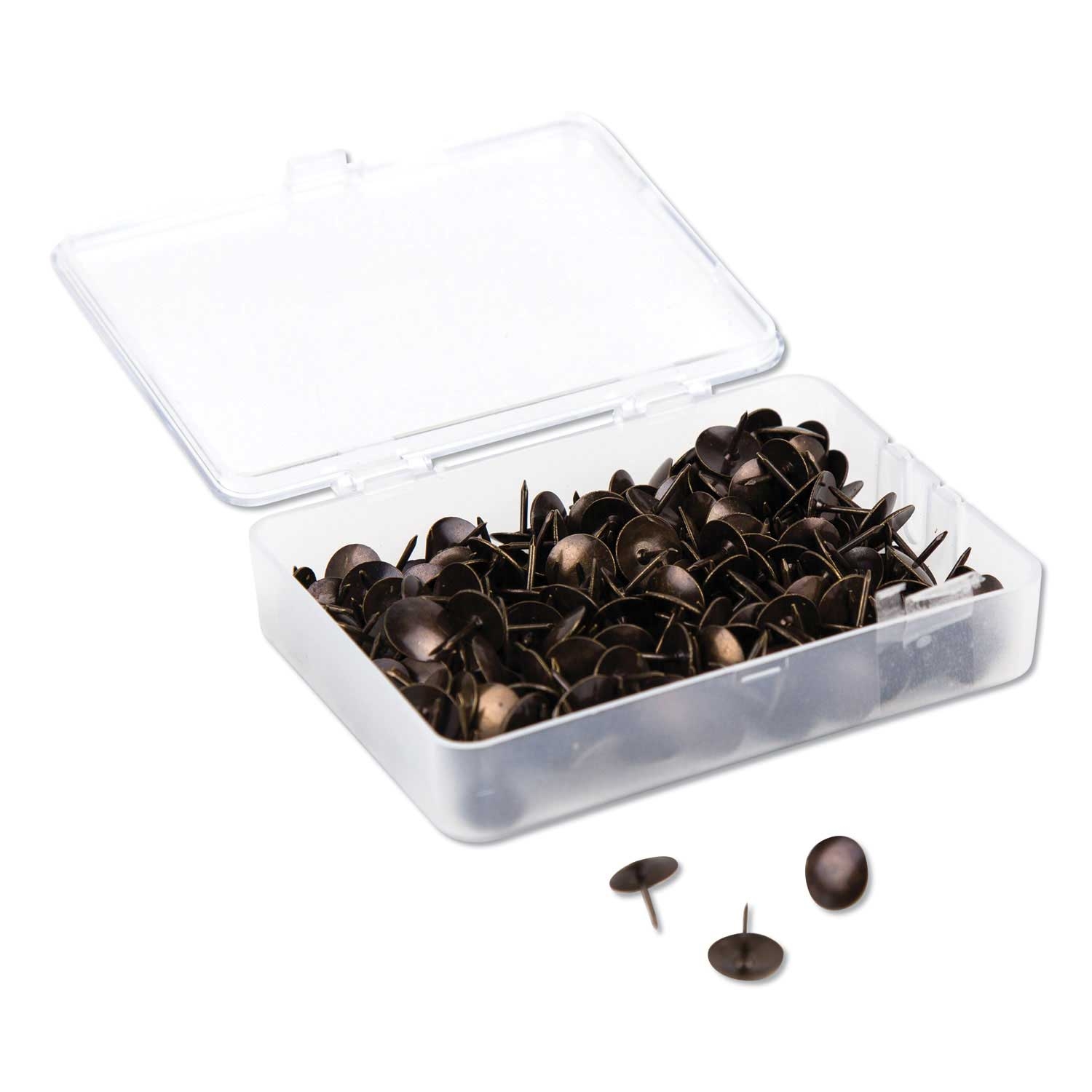 U Brands Metal Brass Fashion Metal Thumbtack, 3/8 inch - 200 per pack -- 1 pack per case