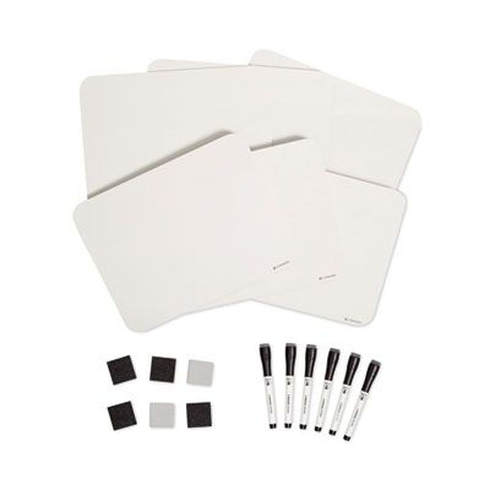 U Brands White Surface Single Sided Dry Erase Lap Board, 12 x 9 inch -- 6 per pack