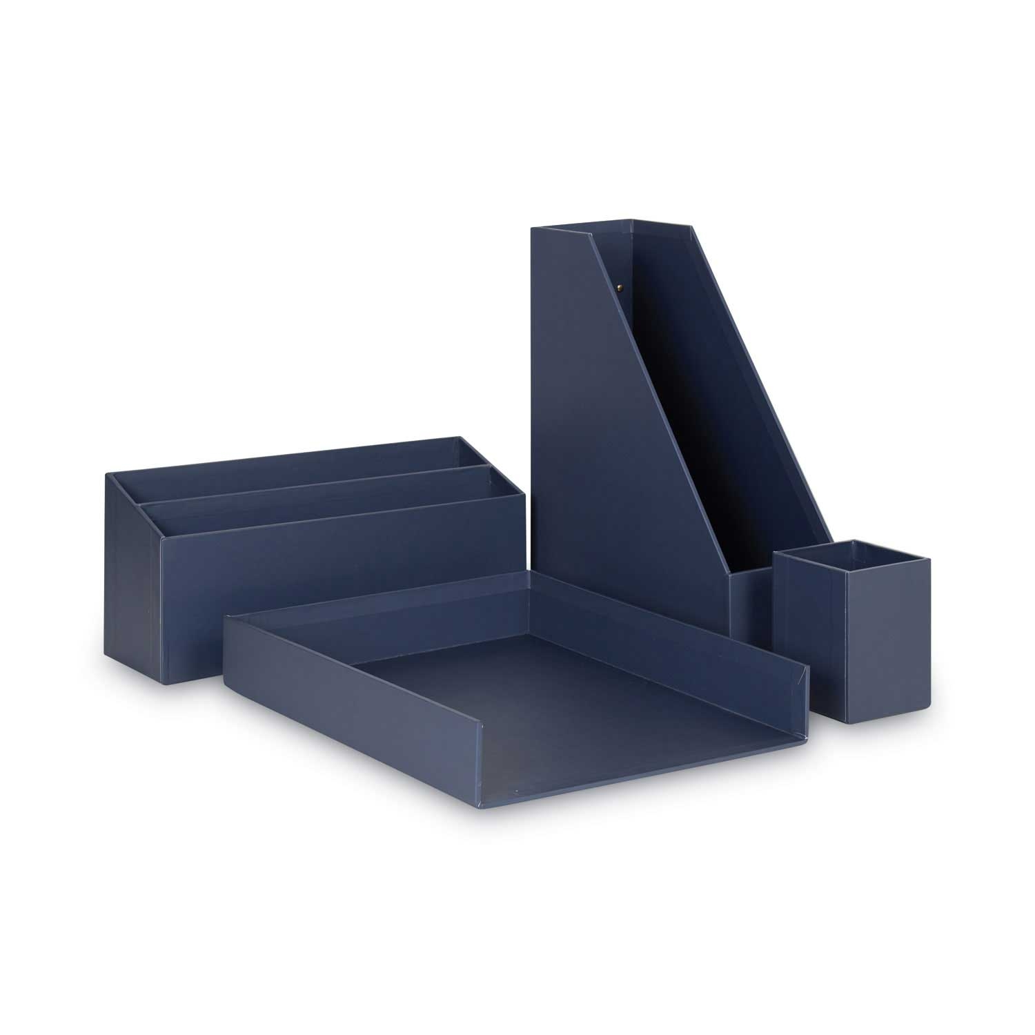 U Brands Navy Four Piece Desk Organization Kit -- 1 kit