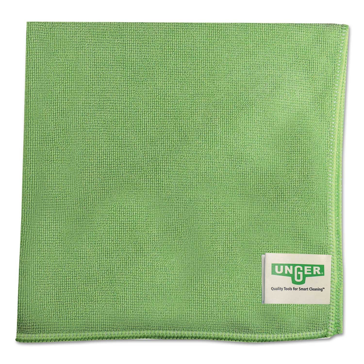 Unger SmartColor Microwipe Green Microfiber Cleaning Cloth, 16 x 15 inch -- 10 per case