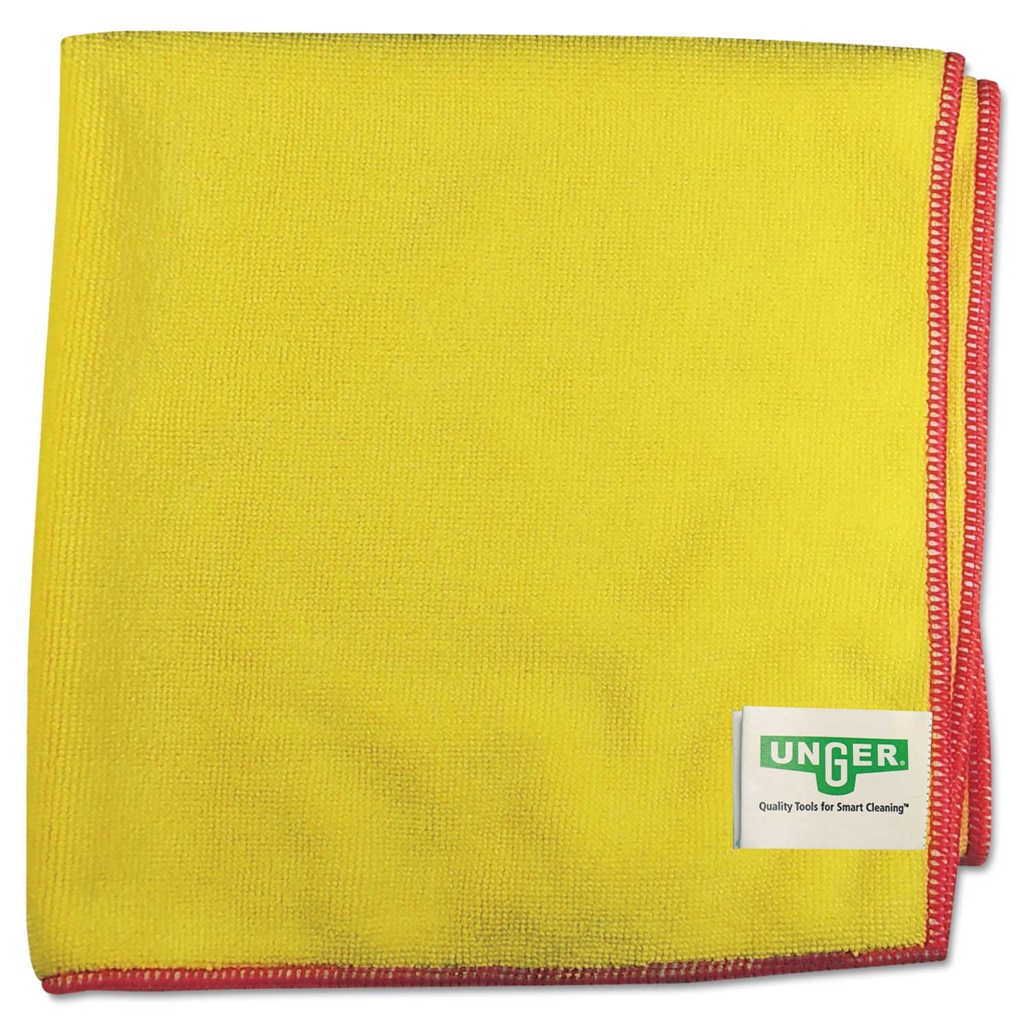 Unger SmartColor Microwipe 4000 Heavy Duty Yellow/Red Microfiber Cleaning Cloth, 16 x 15 inch -- 10 per case