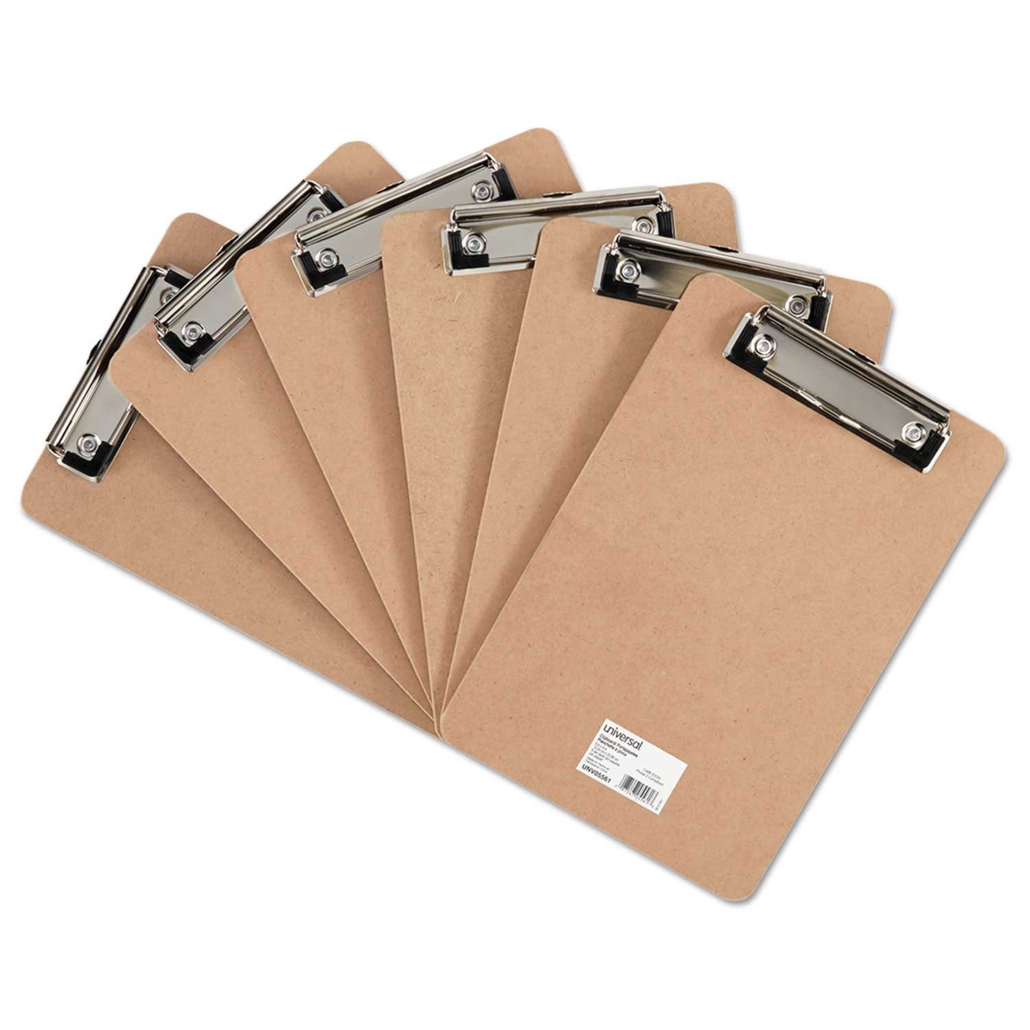 Universal Brown Hardboard Clipboard with Low-Profile Clip, 6 x 9 inch - 6 count per pack -- 1 pack per case