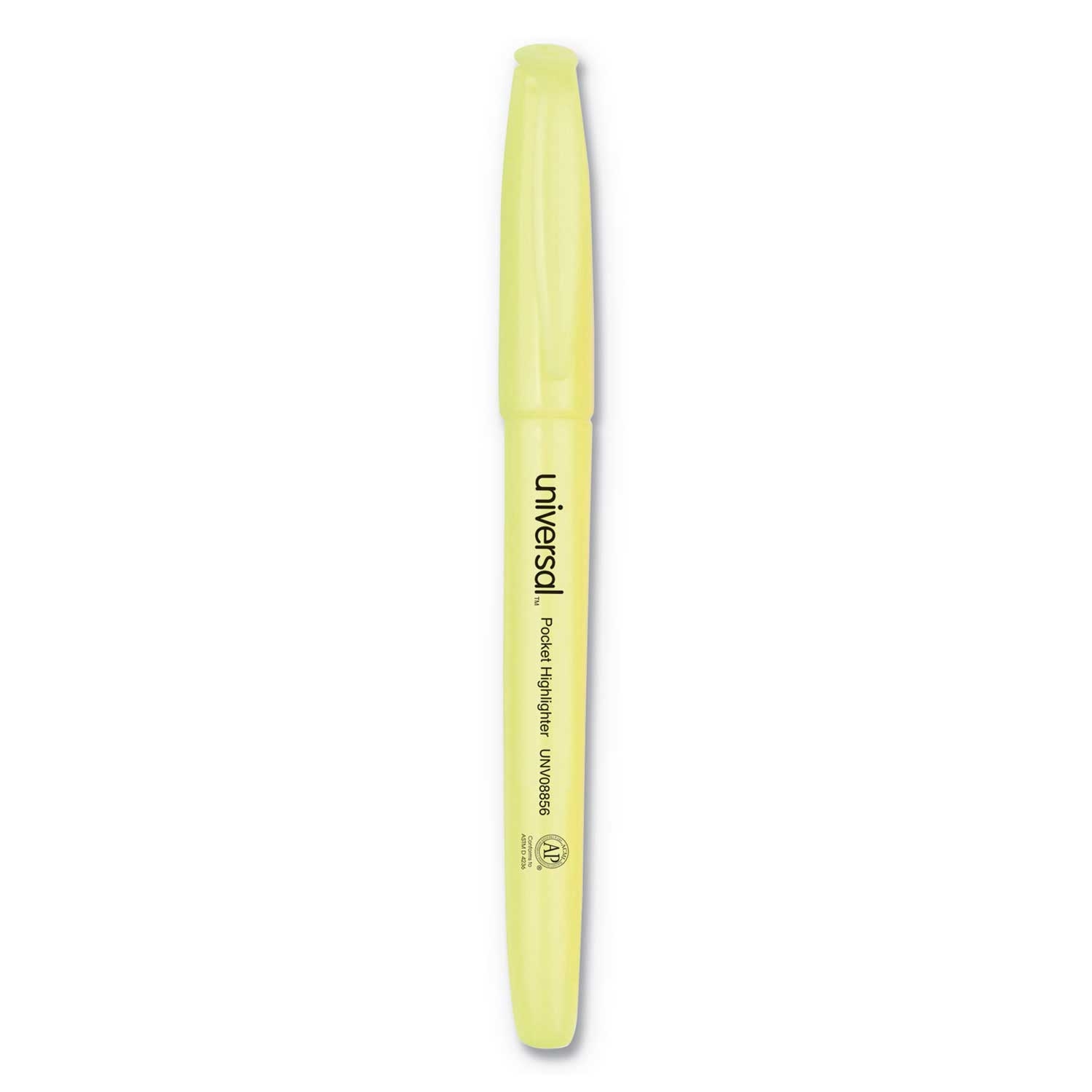 Universal Fluorescent Yellow Chisel Tip Pocket Highlighter - 36 count per pack -- 1 pack per case