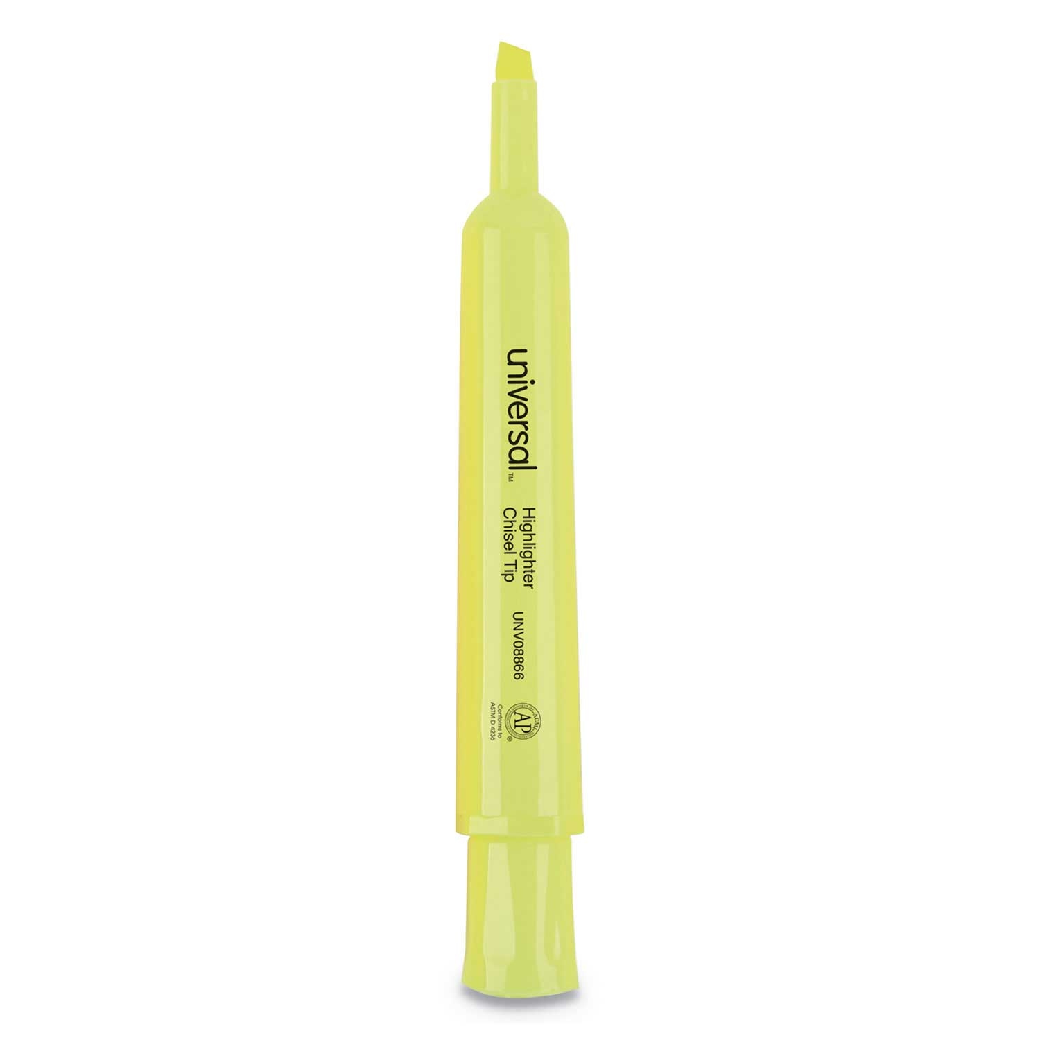 Universal Fluorescent Yellow Chisel Tip Desk Highlighter - 36 count per pack -- 1 pack per case