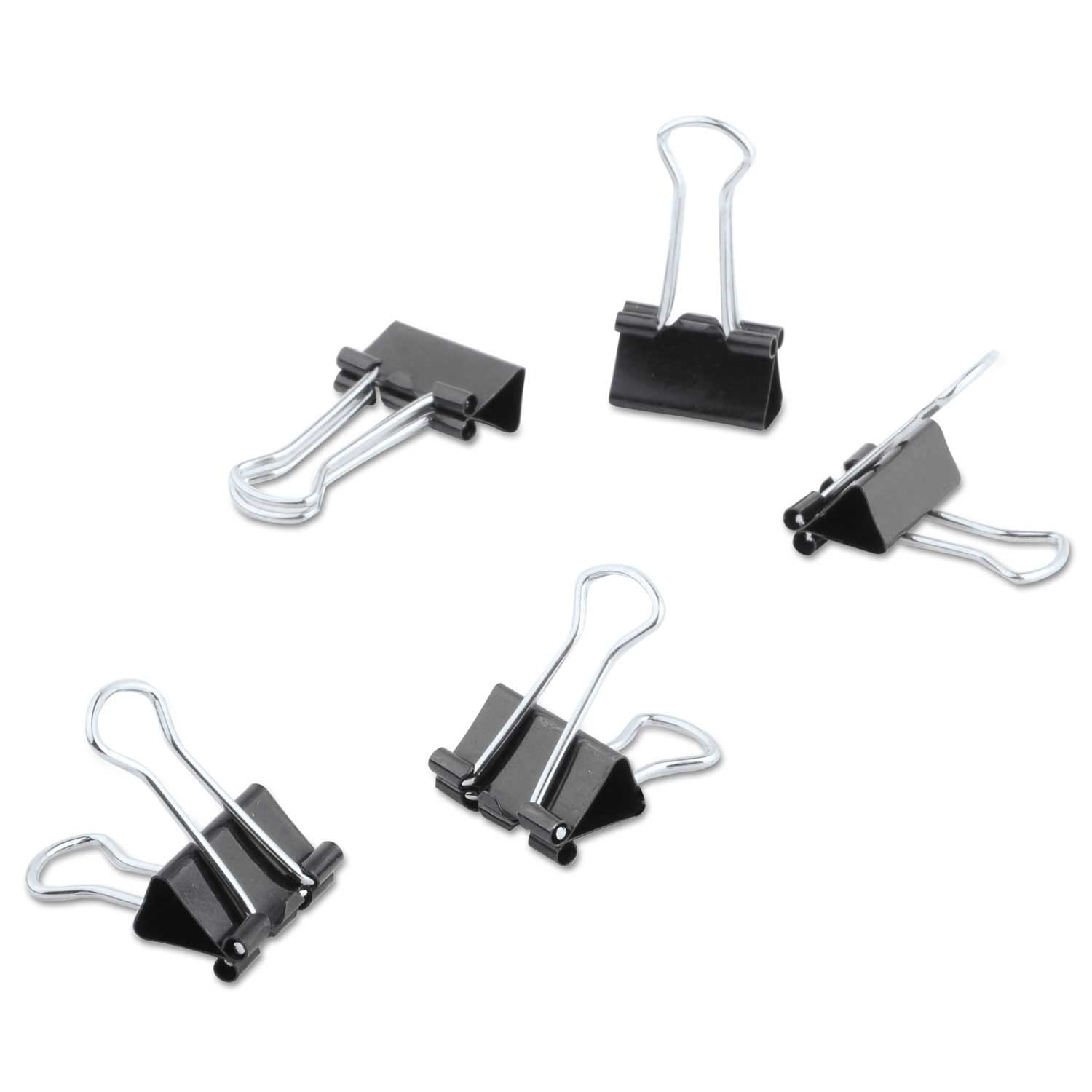 Universal Black/Silver Mini Binder Clip in Dispenser Tub, 0.25 x 0.63 inch - 60 count per pack -- 1 pack per case