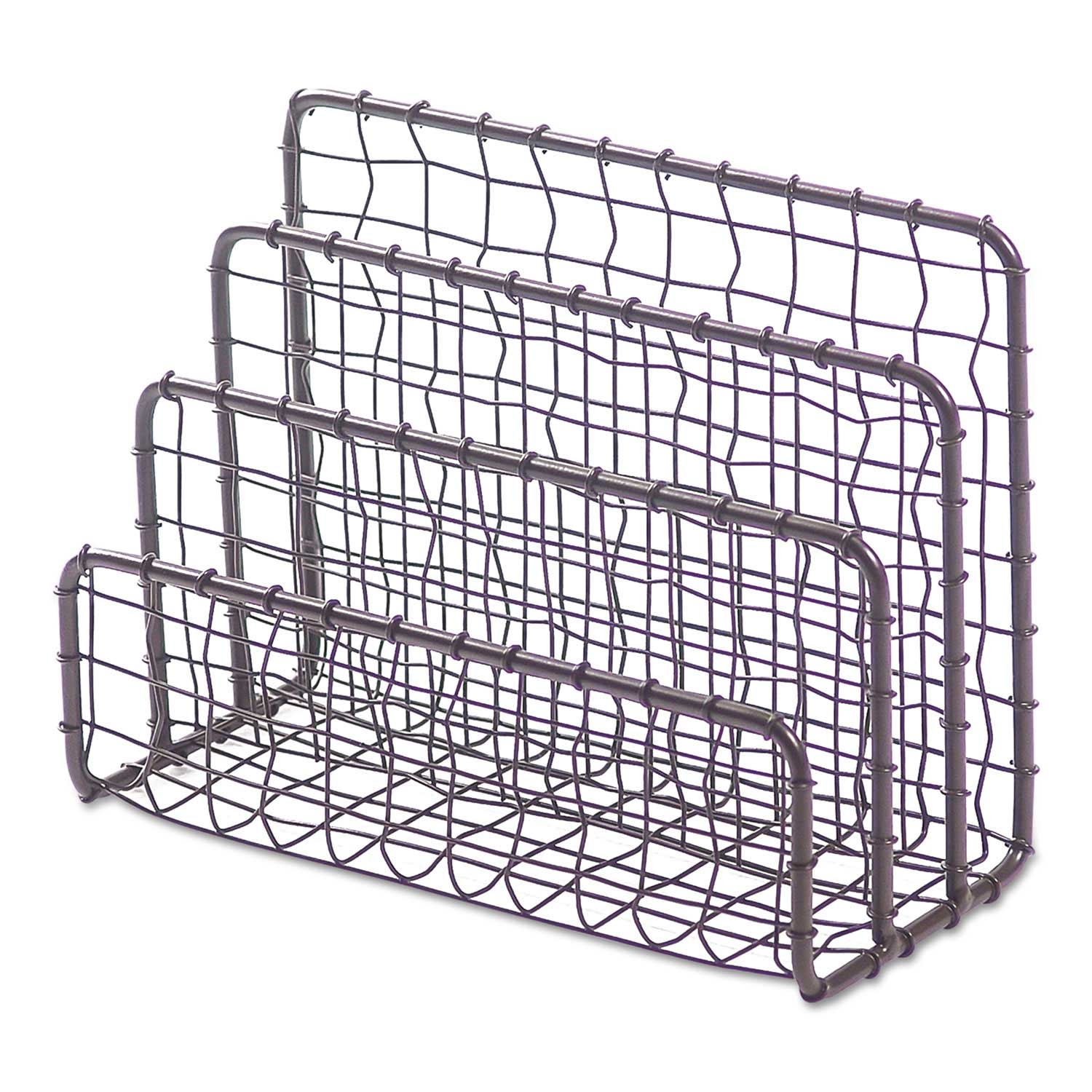 Universal Vintage Bronze 3 Sections Vintage Wire Mesh File and Letter Sorter, 6.63 x 2.88 x 5.13 inch