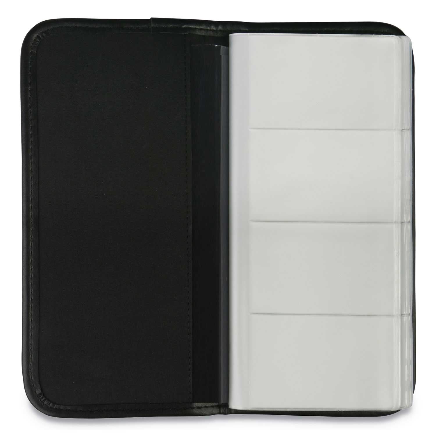 Universal Black Vinyl Business Card Holder, 4.75 x 10.13 inch