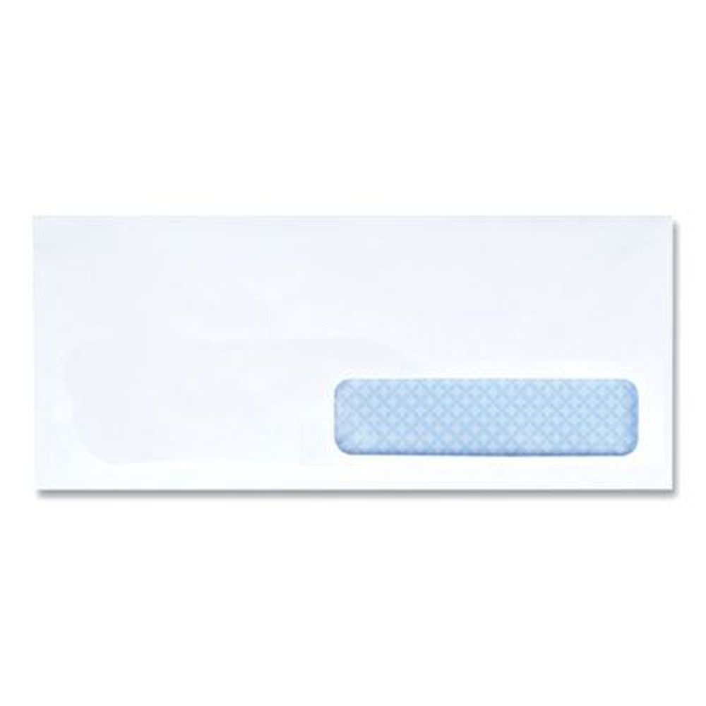 Universal White 1 Window Commercial Flap Gummed Closure Open Side Security Tint Business Envelope, 4.13 x 9.5 inch -- 500 per box