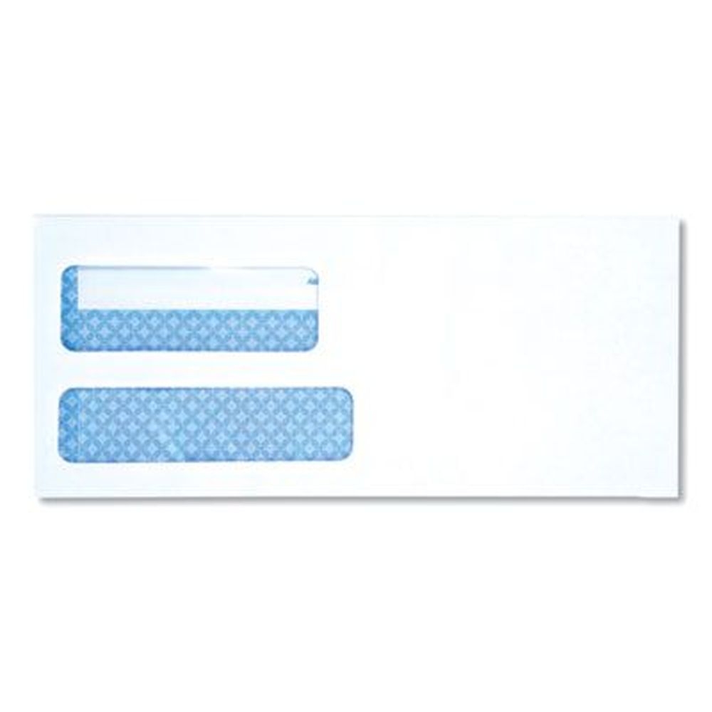 Universal White Square Flap Self Adhesive Closure Double Window Business Envelope, 3.88 x 8.88 inch -- 500 per box