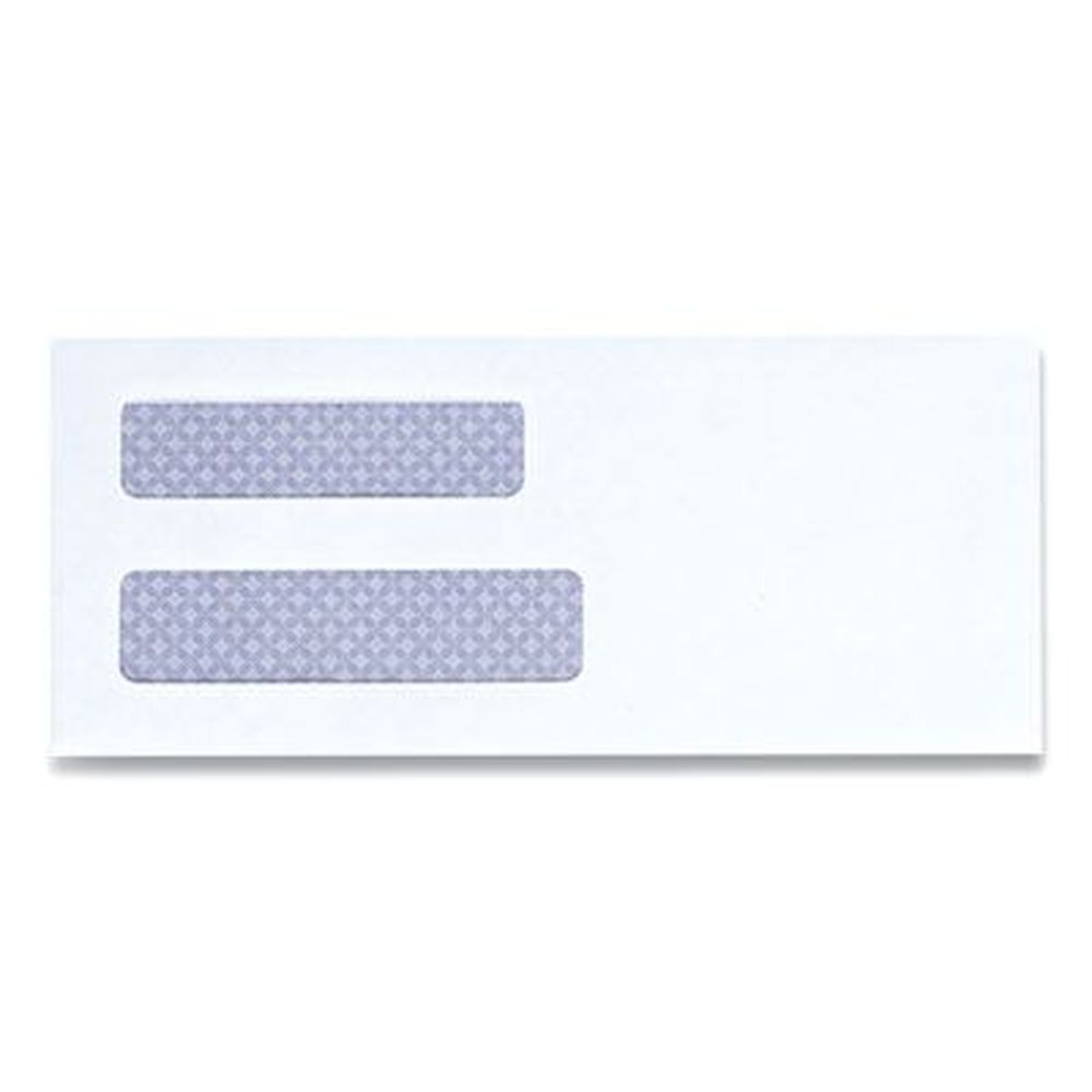 Universal White Square Flap Self Adhesive Closure Double Window Business Envelope, 3.63 x 8.63 inch -- 500 per pack