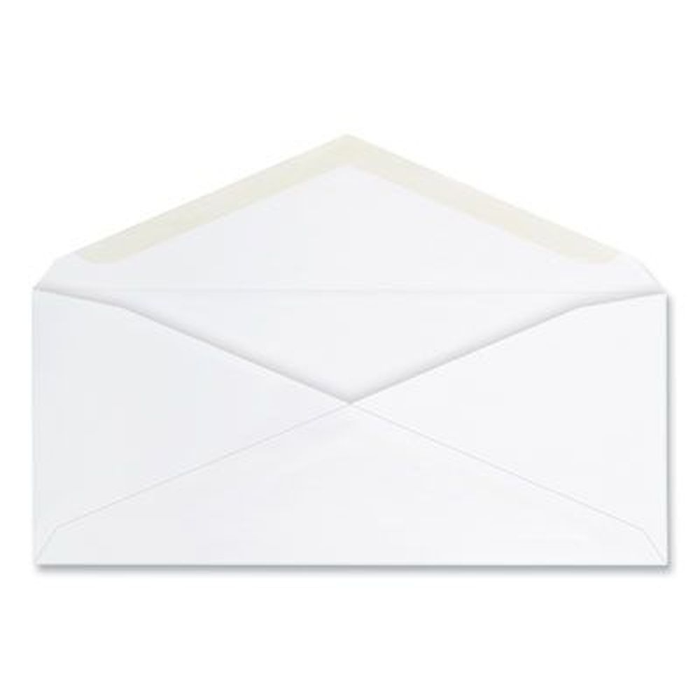 Universal White Commercial Flap Gummed Closure Open Side Business Envelope, 4.25 x 9.63 inch -- 125 per box