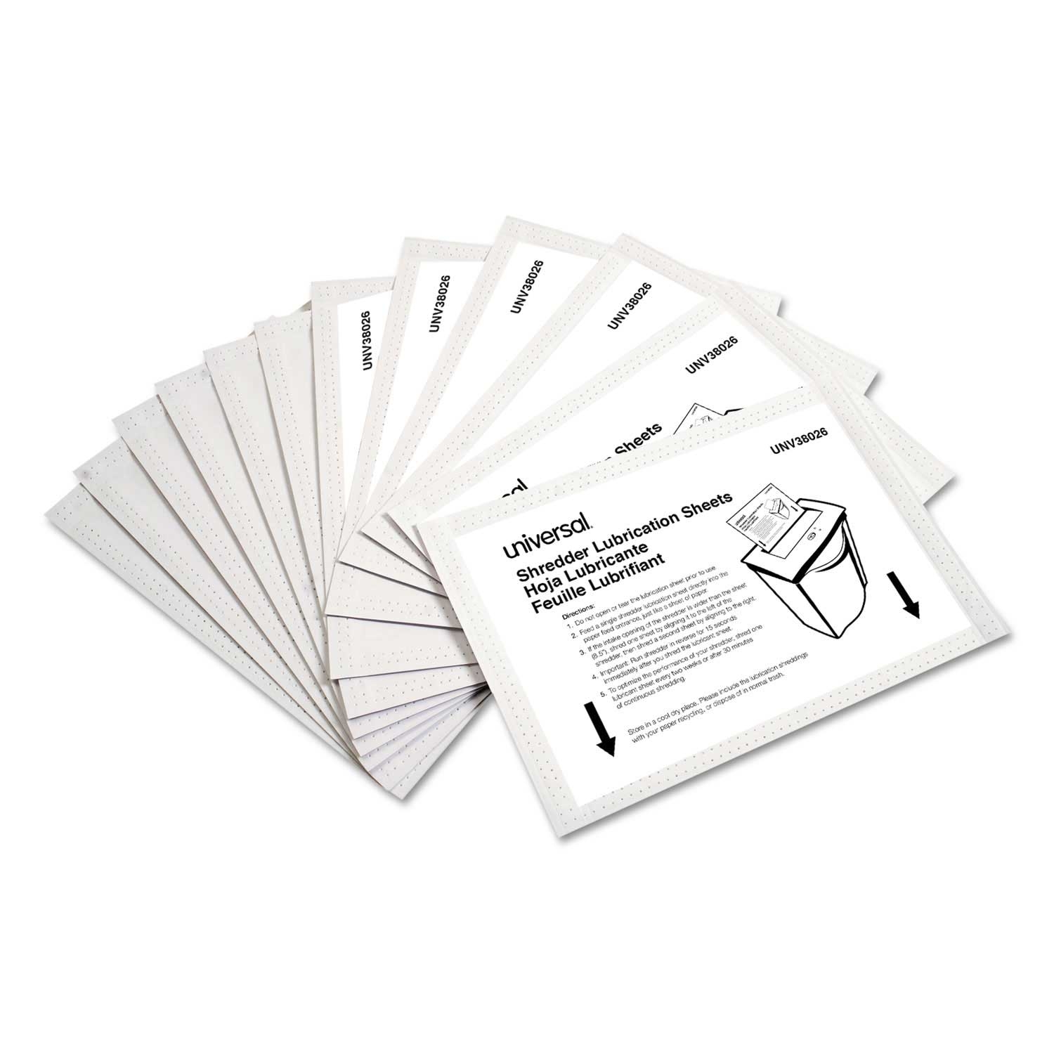 Universal Shredder Lubricant Sheet, 5.5 x 2.8 inch - 24 count per pack -- 1 pack per case