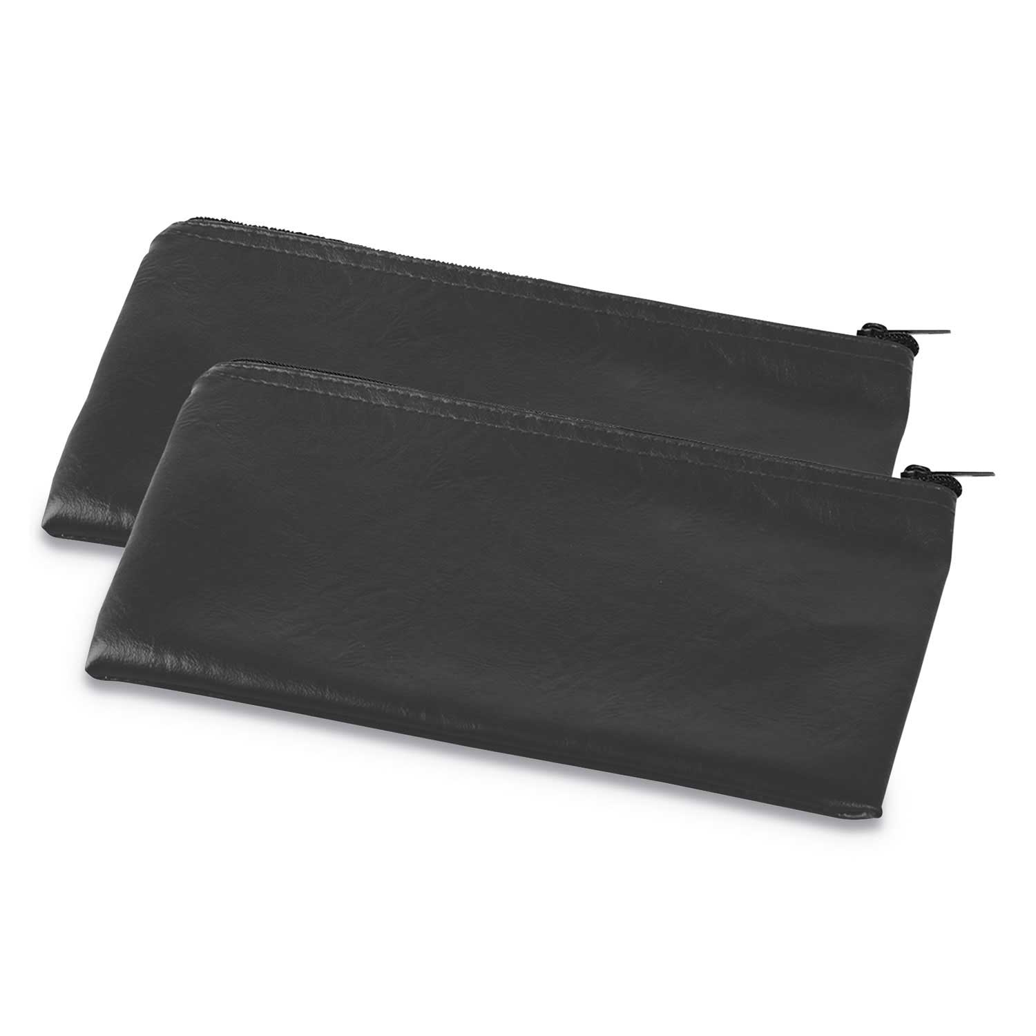 Universal Leatherette PU Black Zippered Wallet/Case, 11 x 6 inch - 2 count per pack -- 1 pack per case