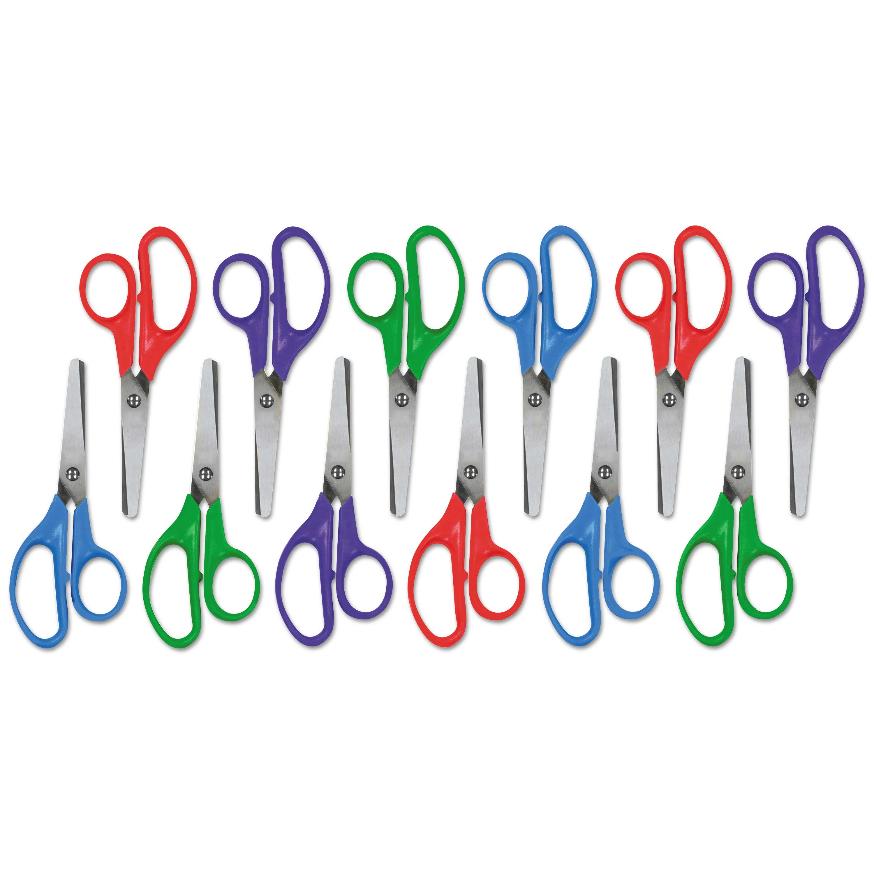 Universal Assorted Straight Handles Rounded Tip Kids Scissor, 5 inch Long - 12 count per pack -- 1 pack per case