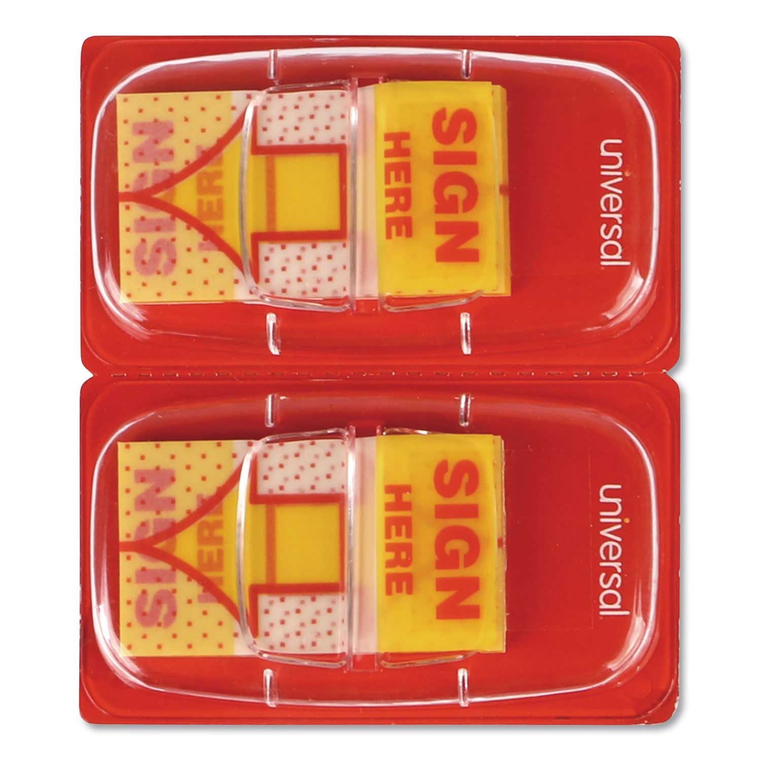 Universal Yellow Sign Here Deluxe Message Arrow Flag, 1 x 1.75 inch - 500 count per pack -- 1 pack per case