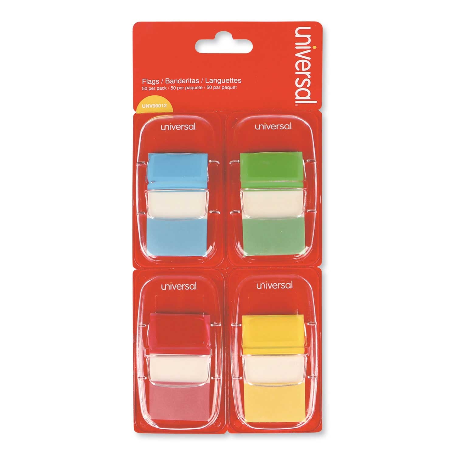 Universal Primary Assorted Colors Deluxe Pop-Up Page Flag, 1 x 1 3/4 inch - 50 count per pack -- 1 pack per case