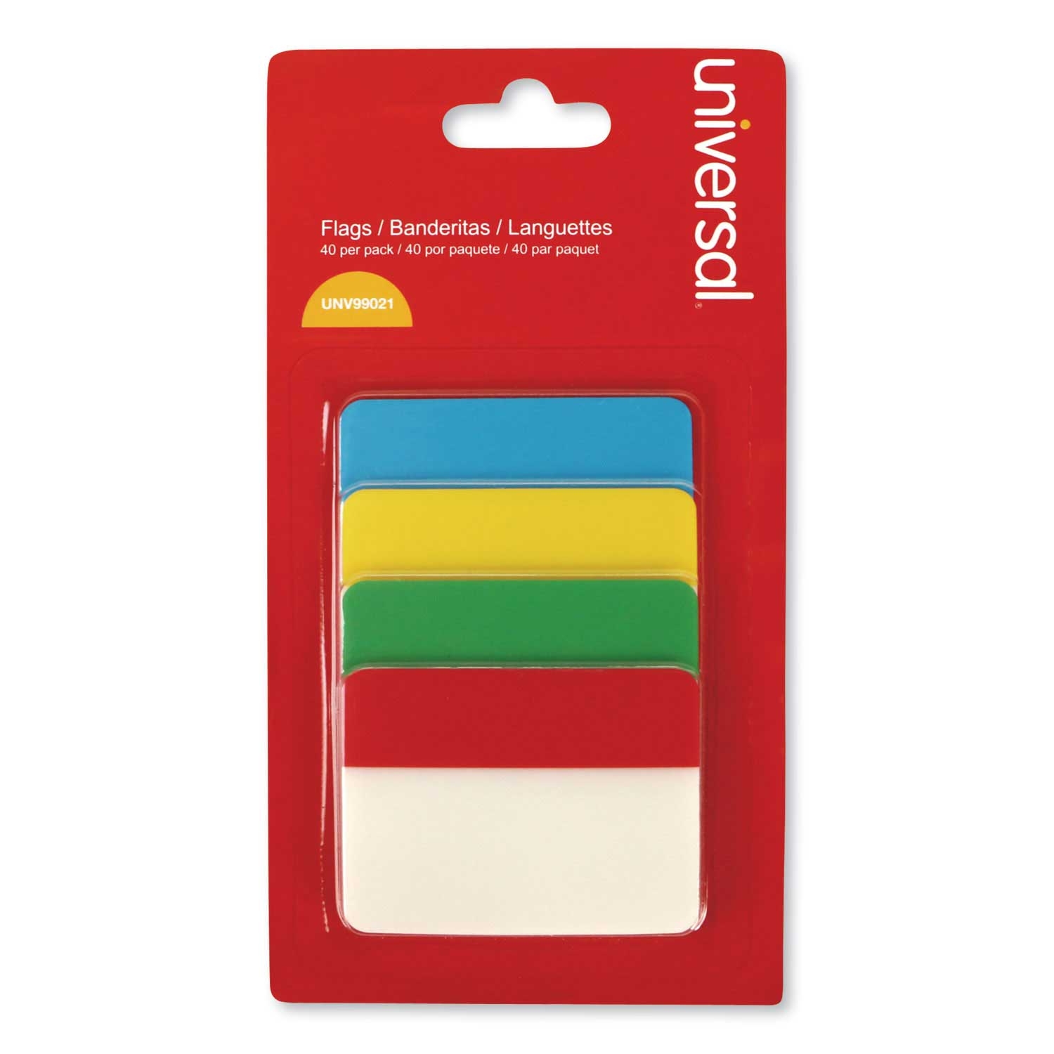 Universal Assorted Color Self-Stick Page Tab, 2 inch - 40 count per pack -- 1 pack per case
