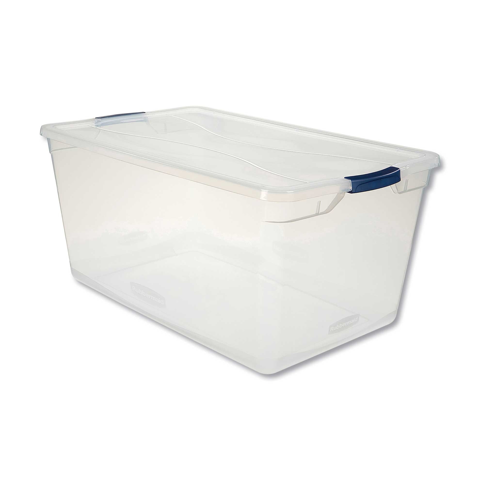 Rubbermaid Clear Clever Store Basic Latch Lid Container, 95 Quart