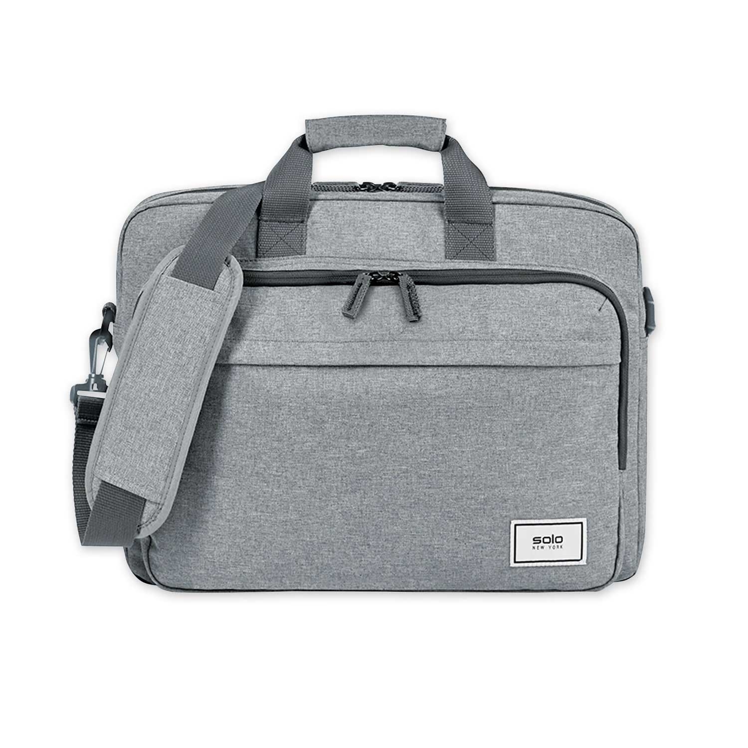 Solo Gray Sustainable Recycled Collection Laptop Bag, 16.25 x 4.5 x 12 inch