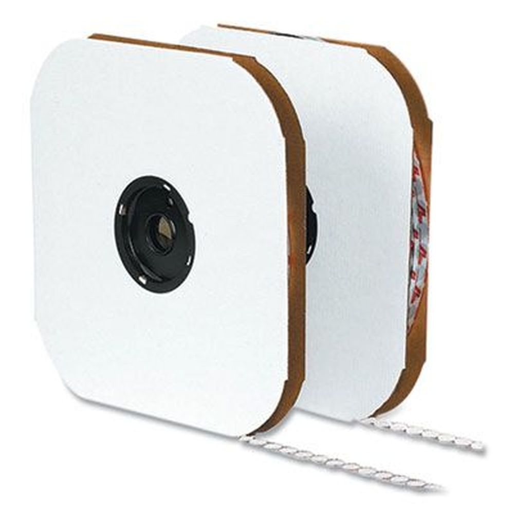 Velcro White Hook Side Sticky-Back Fasteners, 0.5 inch Diameter -- 1440 per roll