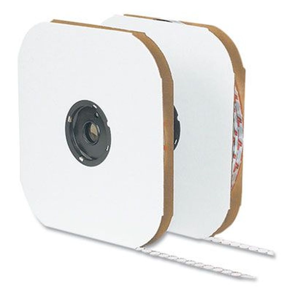Velcro White Loop Side Sticky-Back Fasteners, 0.63 inch Dia. -- 1200 per roll