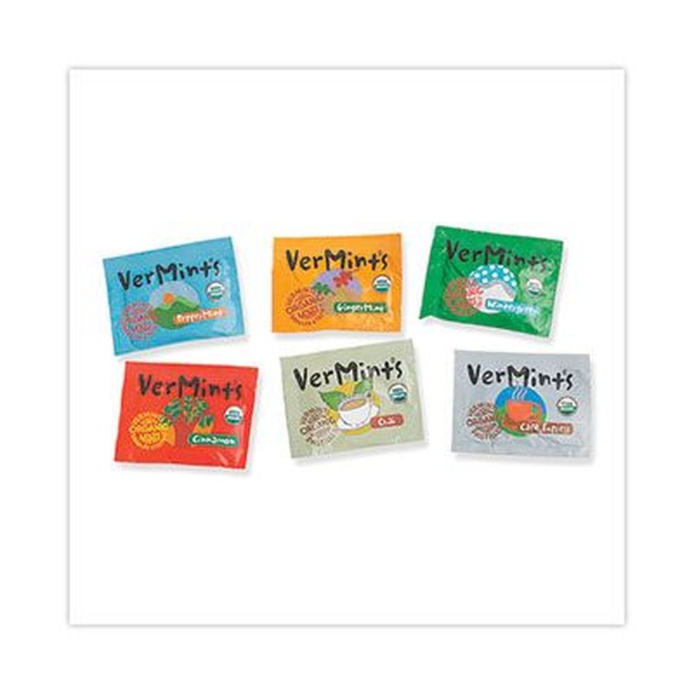VerMints Organic Individually Wrapped Assorted Flavors Mints/Pastilles, 0.7 Ounce -- 100 per box