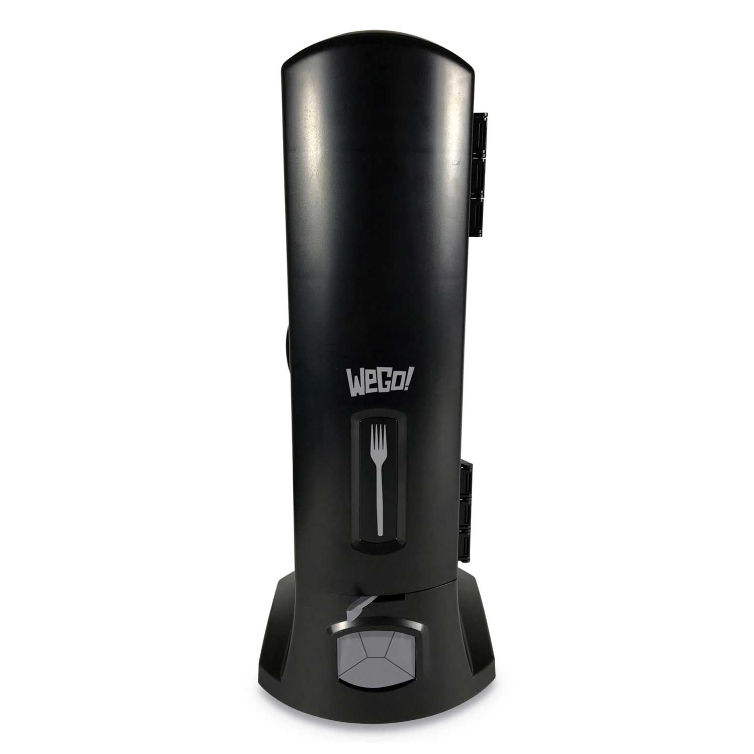 WeGo Plastic Black Cutlery Dispenser, 10.22 x 12 1/2 x 23 3/4 inch
