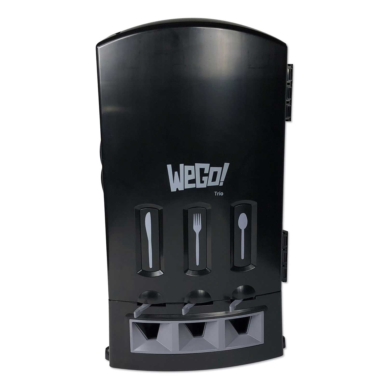 WeGo Plastic Black Cutlery Dispenser, 13.39 x 15.75 x 23.62 inch