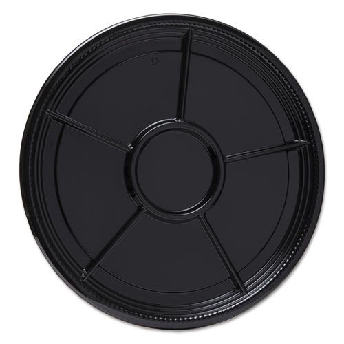WNA Caterline Casuals Plastic Black Thermoformed Platter, 16 inch Dia. -- 25 per case
