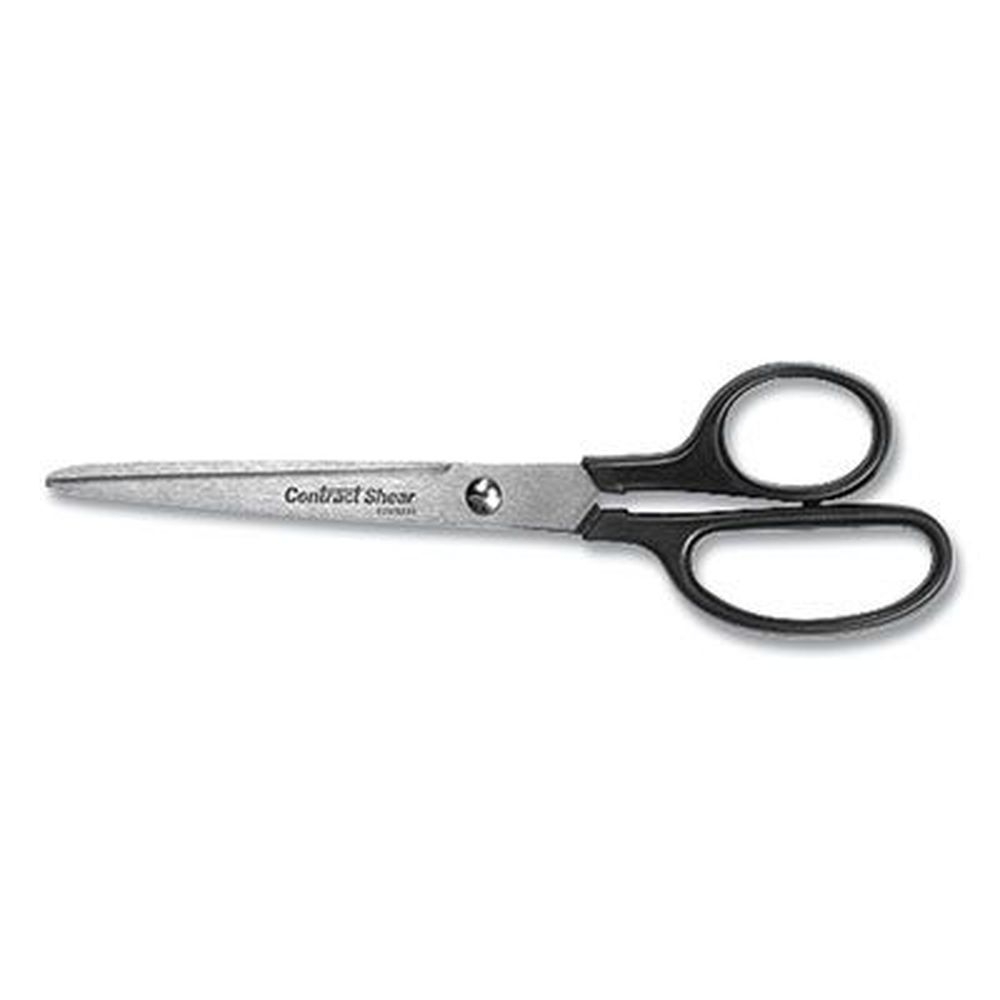 Westcott Contract Stainless Steel Standard Scissor with Black Straight Handle, 7 inch Long