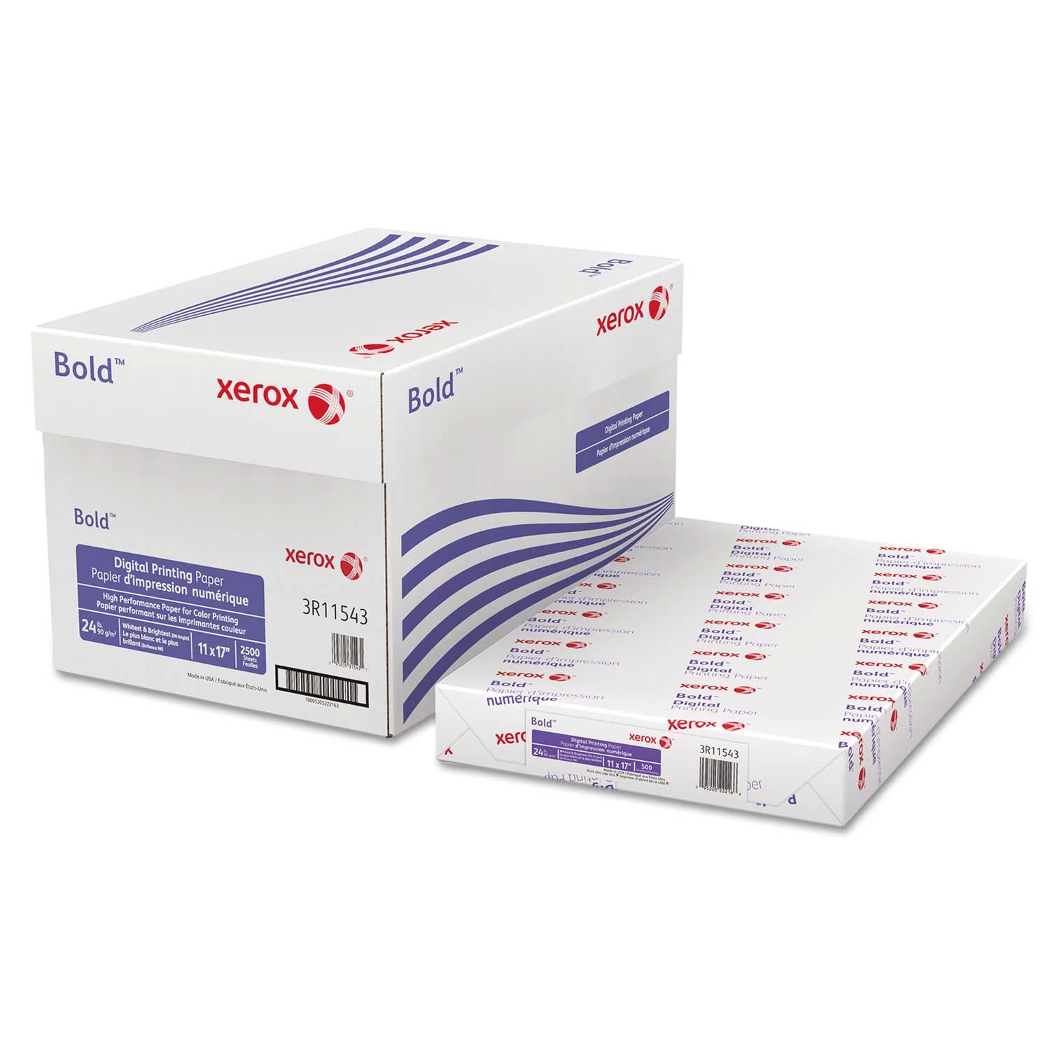 Xerox White 98 Bright Bold Digital Printing Paper, 11 x 17 inch - 500 count per reem -- 1 reem per case