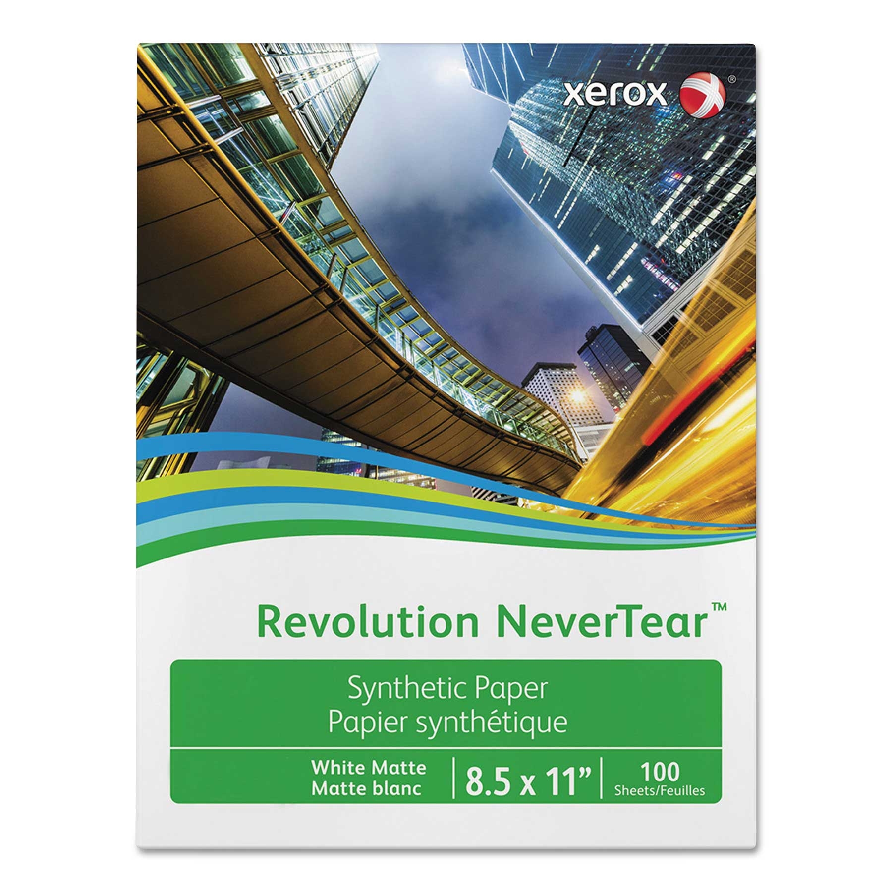 Xerox Revolution Nevertear 5 mil Smooth White Paper, 11 x 17 inch - 100 count per pack -- 1 pack per case
