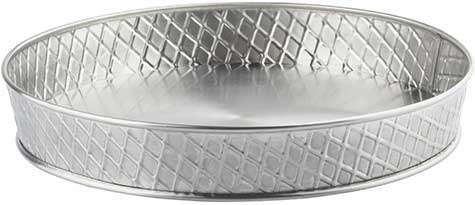 Tablecraft Lattice Collection Stainless Steel Round Platter, 10.5 inch Dia x 1.5 inch