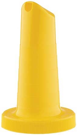 Tablecraft Complete Pourmaster Polyethylene Yellow One Piece Neck Spout Only