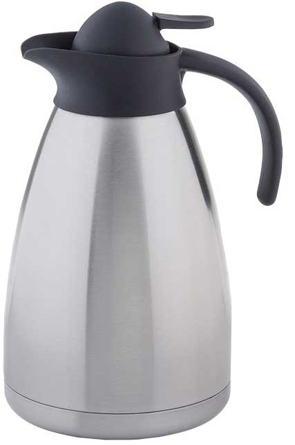 Tablecraft Stainless Steel and Black Plastic Accents Vacuum Coffee Carafe, 34 Ounce Capacity