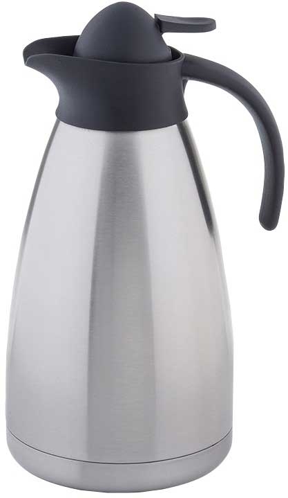 Tablecraft Stainless Steel and Black Plastic Accents Vacuum Coffee Carafe, 50 Ounce Capacity