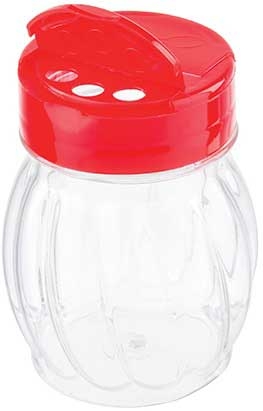 Tablecraft Red Plastic Flip Top Shaker, 6 Ounce -- 12 per case.