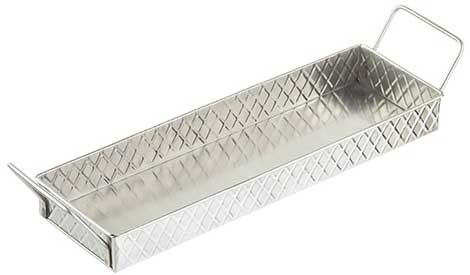 Tablecraft Lattice Collection Stainless Steel Snack Tray, 14.5 x 4.25 inch