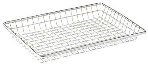 Tablecraft Stainless Steel Wire Rectangular Serving Basket, 9 x 7 x 1.125 inch