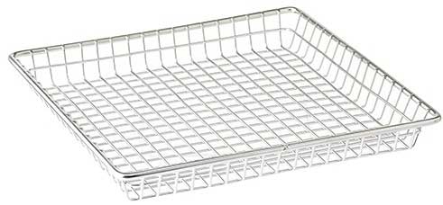 Tablecraft Stainless Steel Wire Square Serving Basket, 9 x 9 x 1 inch