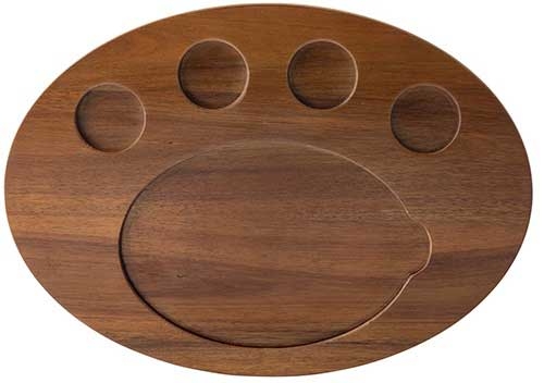 Tablecraft Acacia Fajita Oval Serving Board, 17 x 12.25 x 0.75 inch