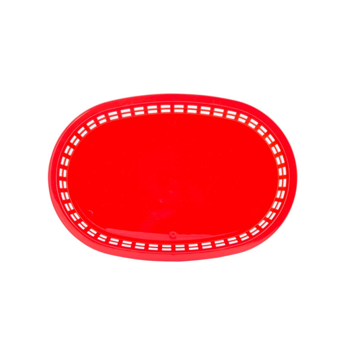 Tablecraft Plastic Red Oval Chicago Basket, 10.5 x 7 x 1.5 inch -- 36 per case