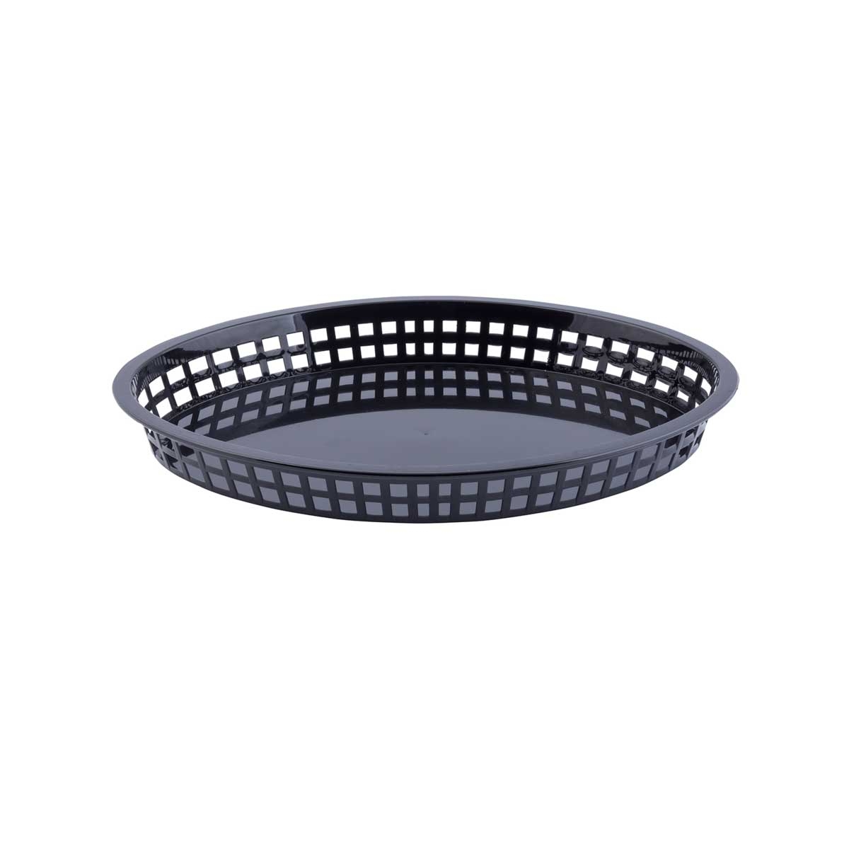 Tablecraft Black Texas Platter Oval Basket, 12.75 x 9.5 x 1.53 inch -- 36 per case