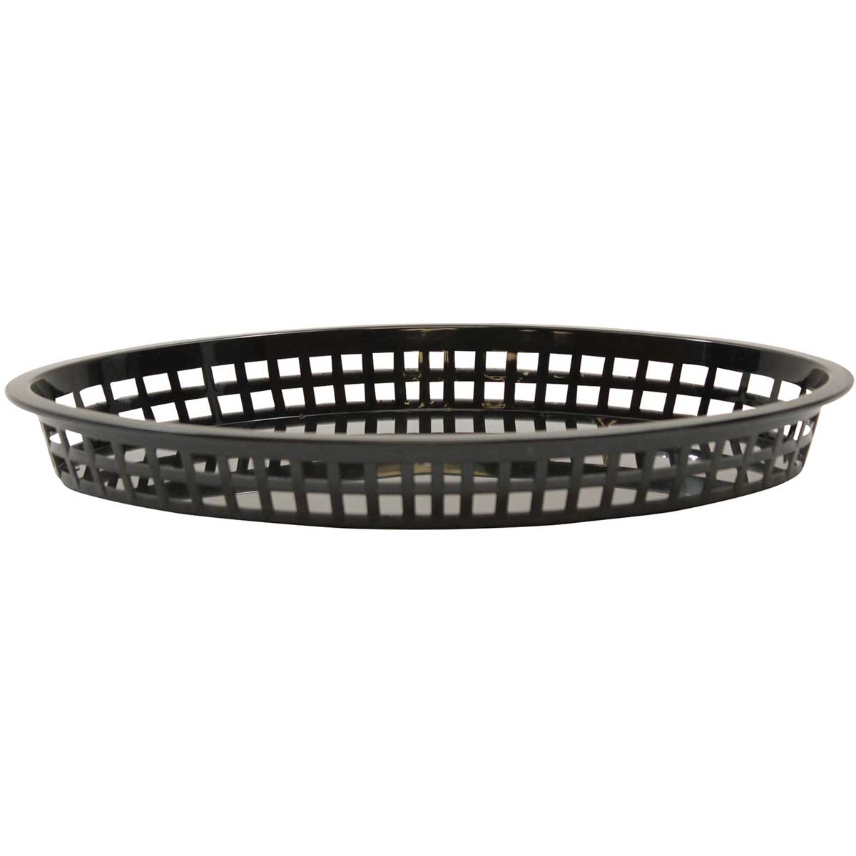 Tablecraft Black Texas Platter Oval Basket, 12.75 x 9.5 x 1.53 inch -- 36 per case