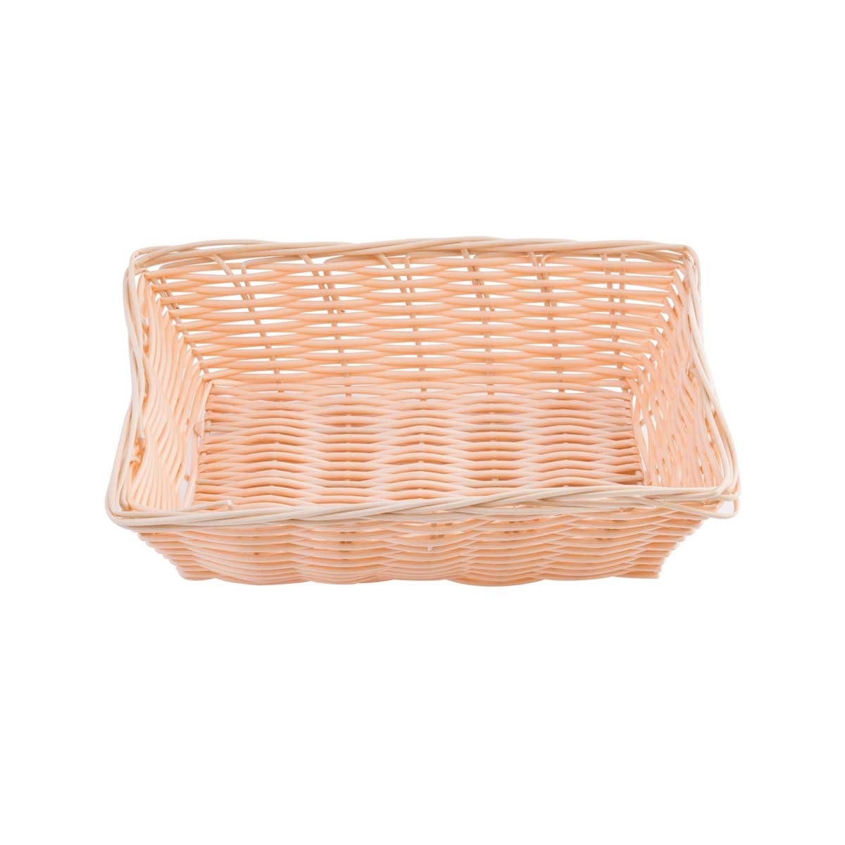 Tablecraft Plastic Rectangle Natural Serving Basket, 9 x 6 x 2.5 inch -- 12 per case